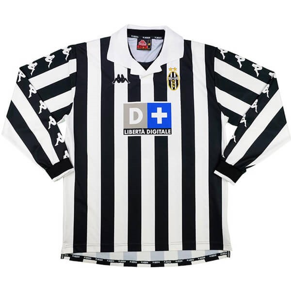 Camisetas Juventus Primera equipo ML Retro 1999 2000 Negro Blanco